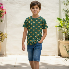 Playera Casual Niño Fifa Copa Mundial Futbol 2026 Color Verde Musgo
