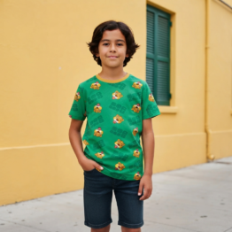 Playera Casual Niño Fifa Copa Mundial Futbol 2026 Color Verde Lima