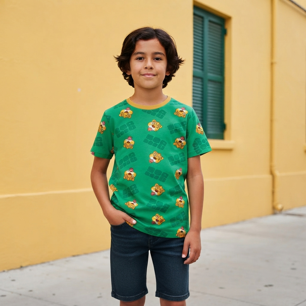 Playera Casual Niño Fifa Copa Mundial Futbol 2026 Color Verde Lima