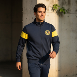 Sudadera Deportiva Club America Hombre Cierre Cuello Alto