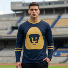 Playera Deportiva Pumas Hombre Fit Regular Manga Larga
