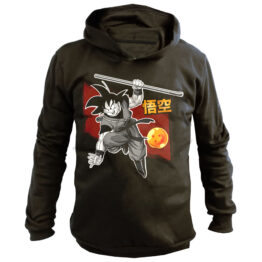 Sudadera Dragon Ball Negra Con Gorro