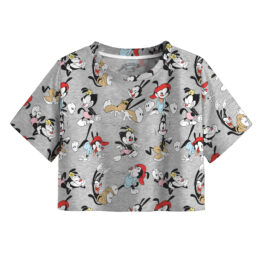 Playera crop top gris dama Animaniacs
