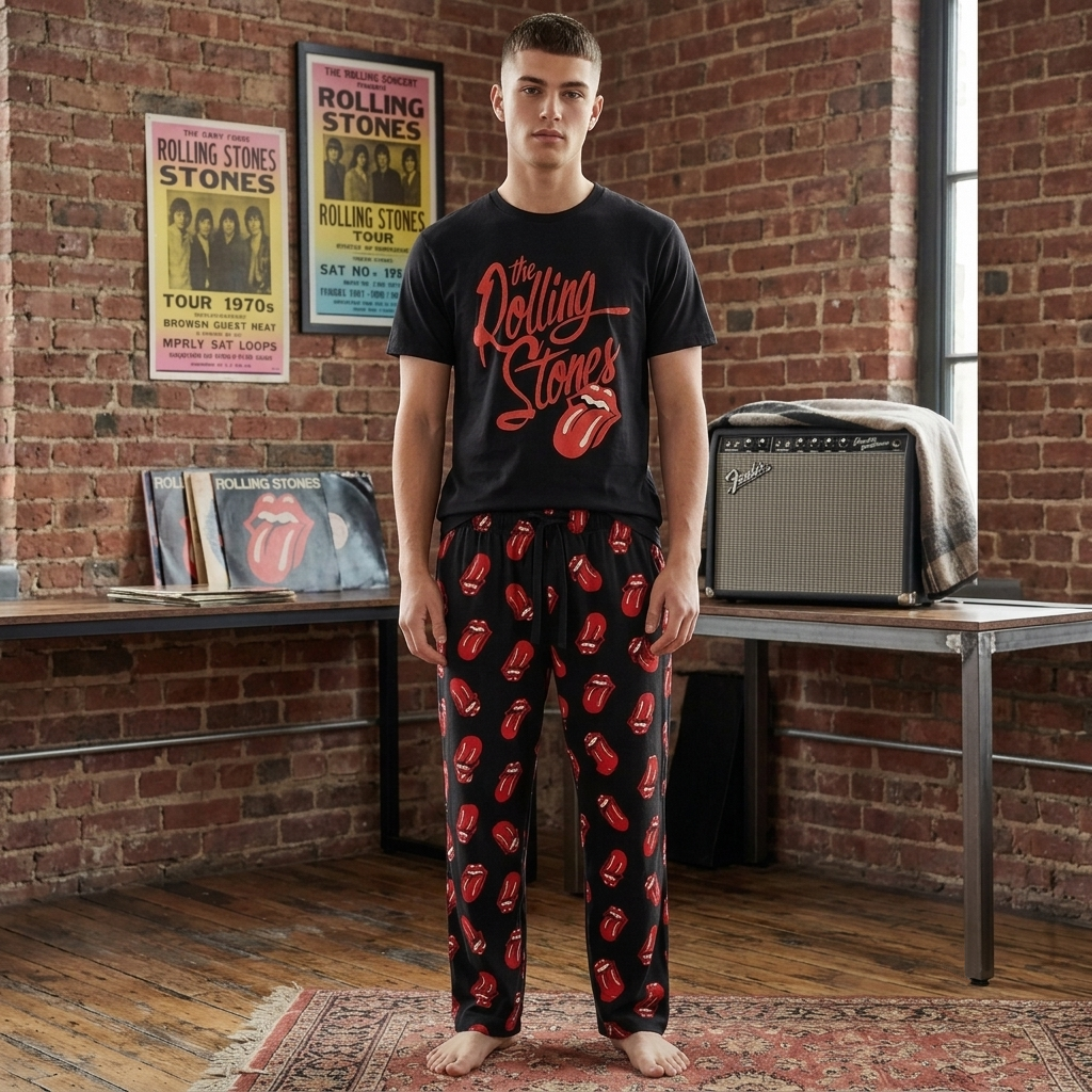 Pijama Hombre The Rolling Stones Conjunto Playera Y Pantalón